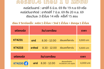 คอร์สเทอม 1 ระดับ ป.4