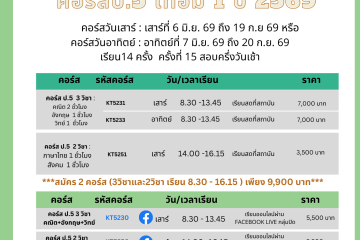 คอร์สเทอม 1 ระดับ ป.5